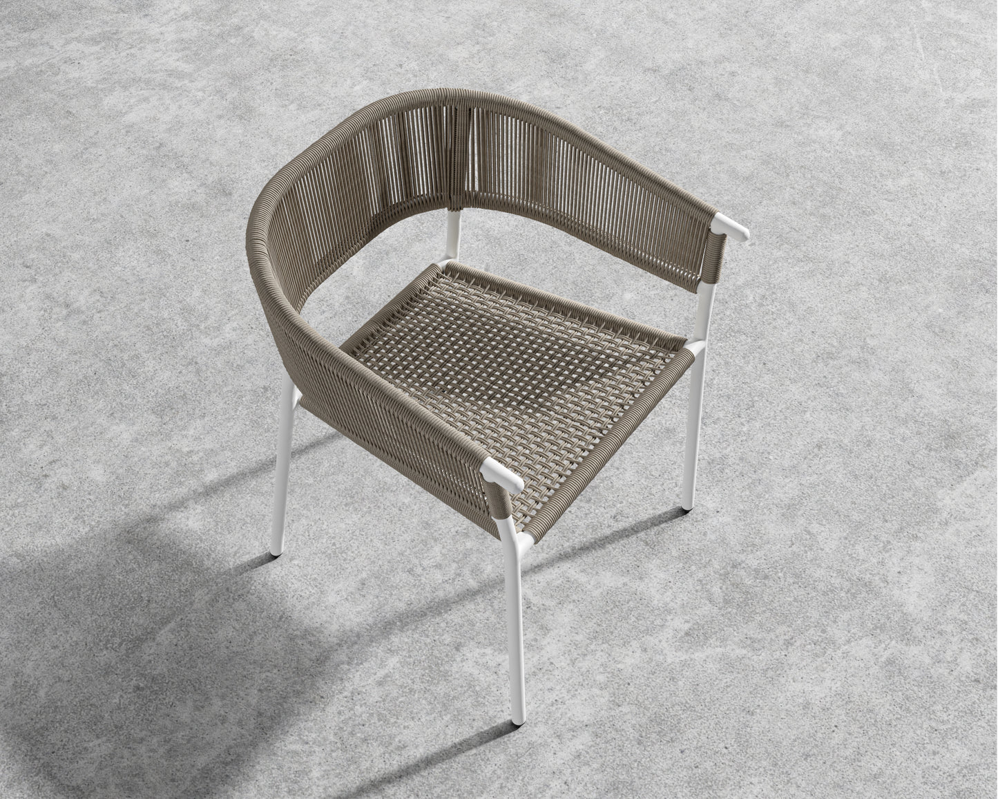 Afton Dining Chair - White Frame - Taupe cord