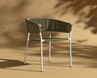 Afton_Chair_Outdoor_White_Frame - Olive Green Cord