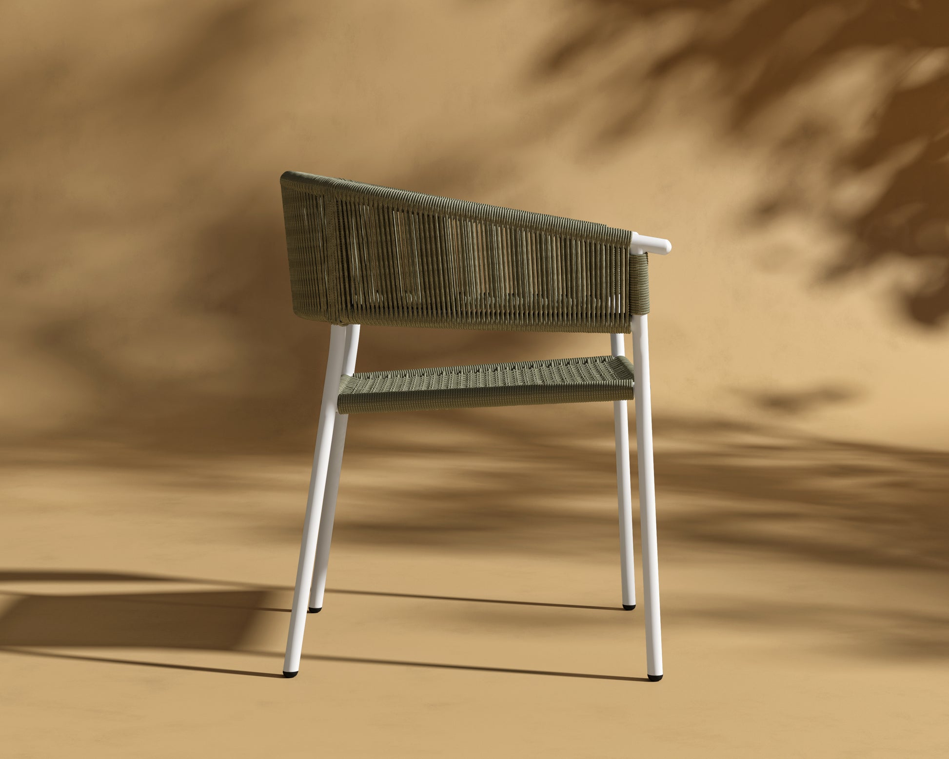 Afton_Chair_Outdoor_White_Frame - Olive Green Cord