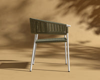 Afton_Chair_Outdoor_White_Frame - Olive Green Cord