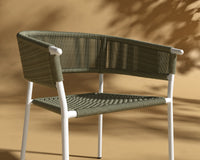 Afton_Chair_Outdoor_White_Frame - Olive Green Cord