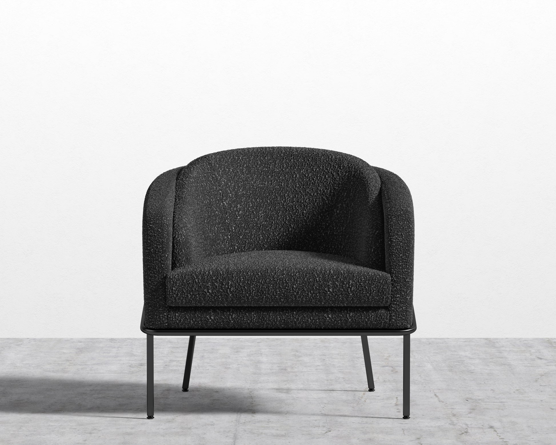 Angelo Lounge Chair - Chatou Boucle - Caviar - Black Frame