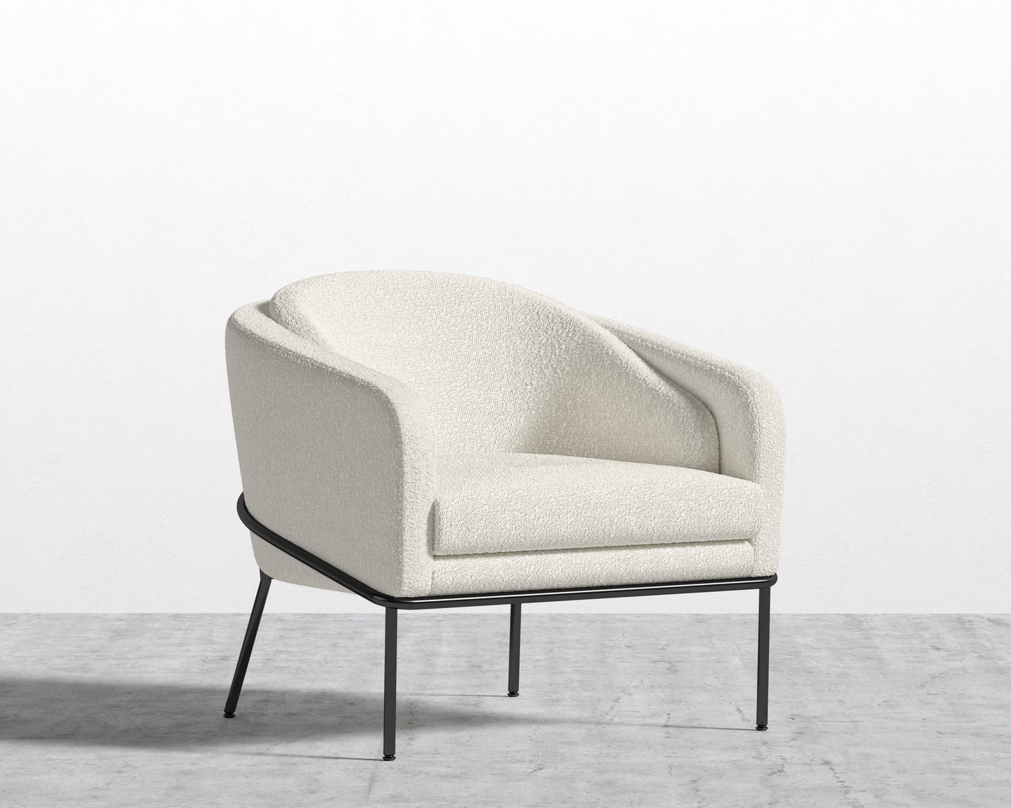 Angelo Lounge Chair - Chatou Boucle - Pearl - Black Frame