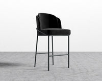 Angelo Barstool - Vintage Velvet - Black - Black Frame