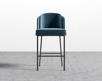 Angelo Barstool - Vintage Velvet - Solstice - Black Frame