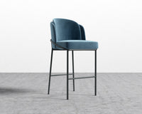 Angelo Barstool - Vintage Velvet - Solstice - Black Frame