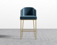 Angelo Barstool - Vintage Velvet - Solstice - Brass Frame
