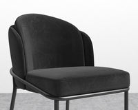 Angelo Counter Stool - Plush Velvet - Black - Black