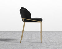 Angelo Counter Stool - Plush Velvet - Black - Brass