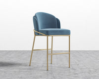 Angelo Counter Stool - Plush Velvet - Solstice - Brass