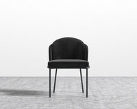 Angelo Dining Chair - Black - Plush Velvet - Black