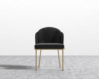Angelo Dining Chair - Brass - Plush Velvet - Black