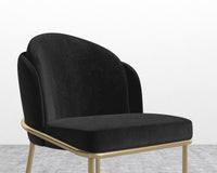 Angelo Dining Chair - Brass - Plush Velvet - Black