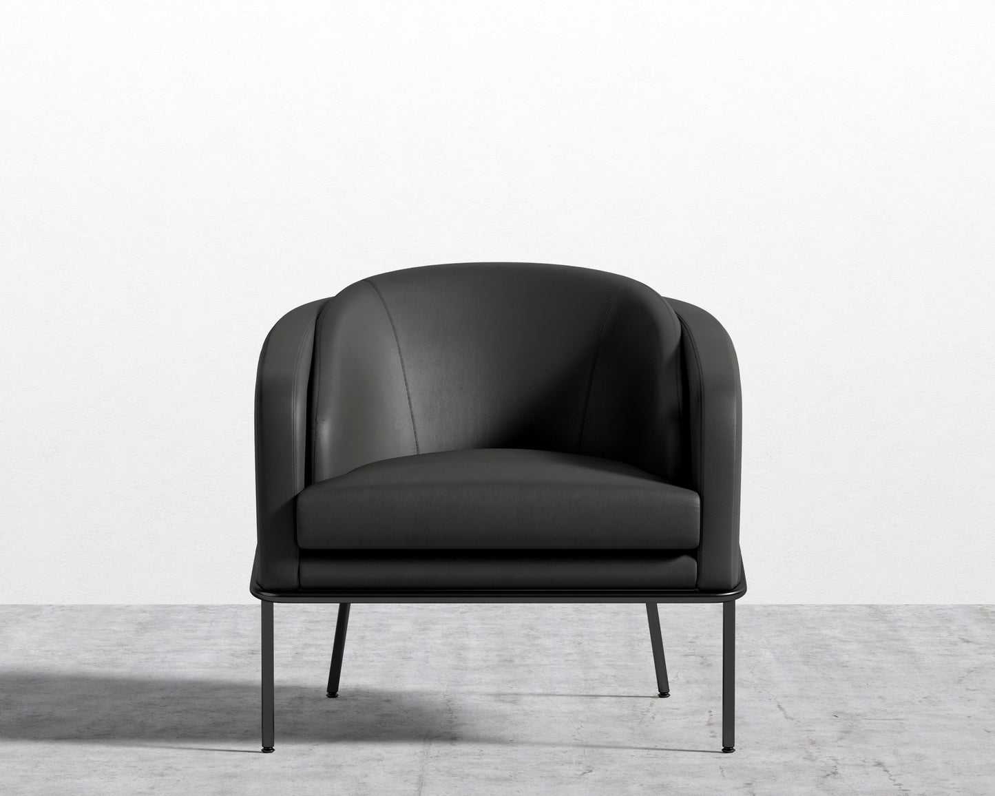 Angelo Lounge Chair - Microfiber Leather - Trento Jet Black - Black Frame