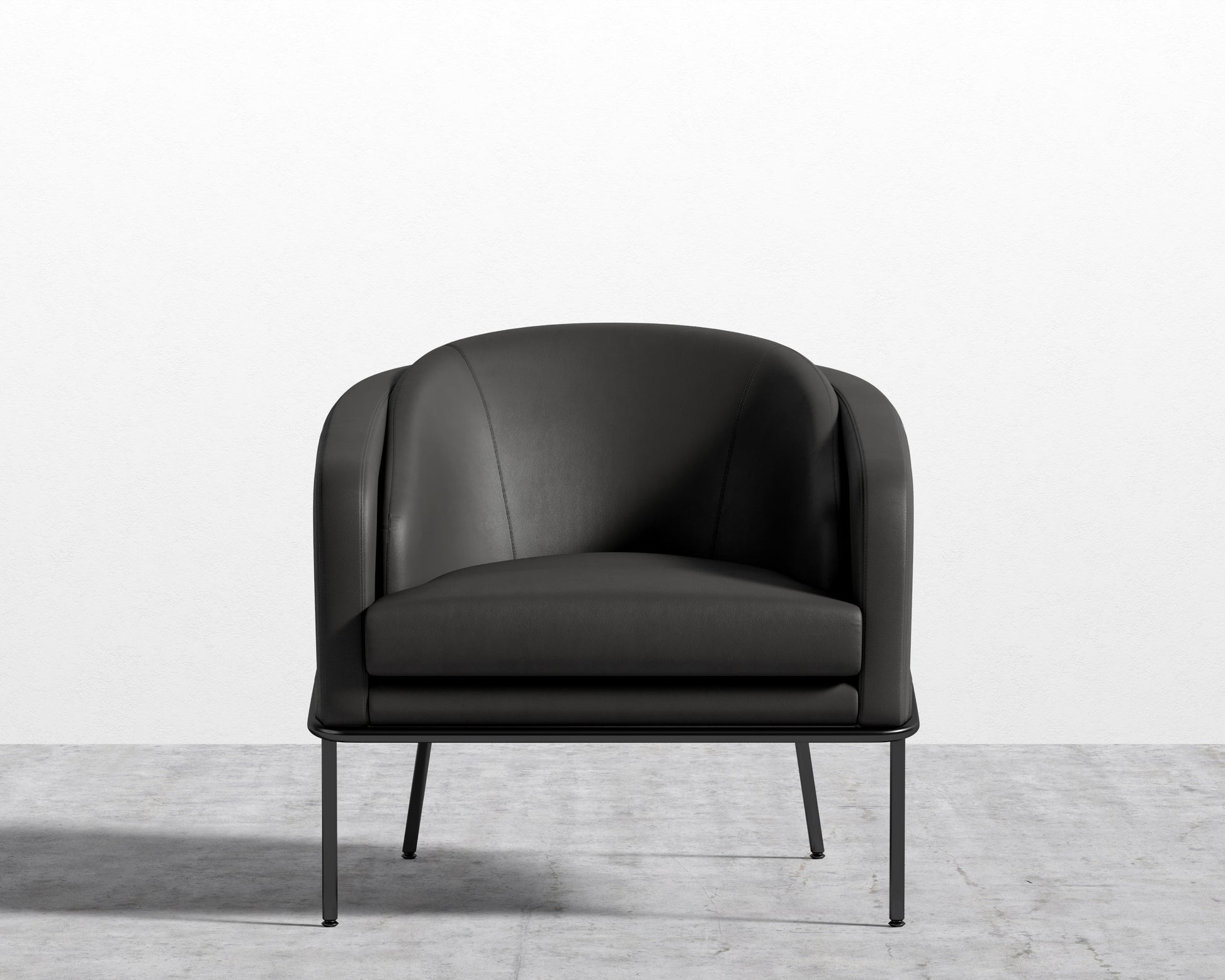 Angelo Lounge Chair - Microfiber Leather - Trento Jet Black - Black Frame