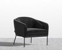 Angelo Lounge Chair - Plush Velvet - Black - Black Frame