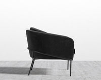 Angelo Lounge Chair - Plush Velvet - Black - Black Frame