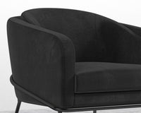 Angelo Lounge Chair - Plush Velvet - Black - Black Frame