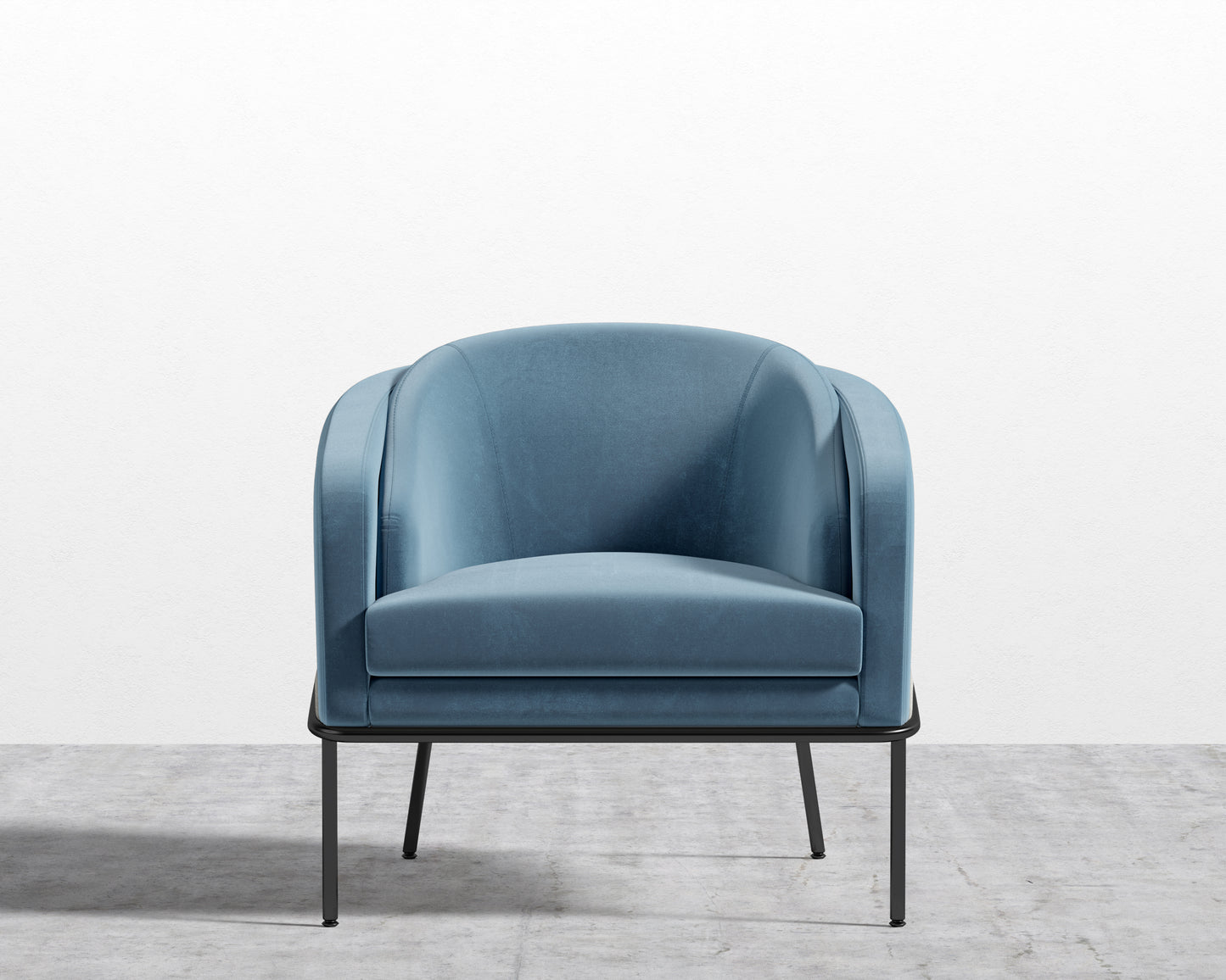 Angelo Lounge Chair - Plush Velvet - Solstice - Black Frame