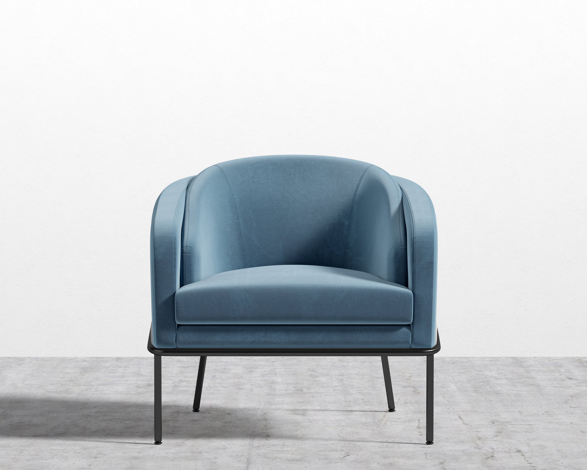 Angelo Lounge Chair - Plush Velvet - Solstice - Black Frame