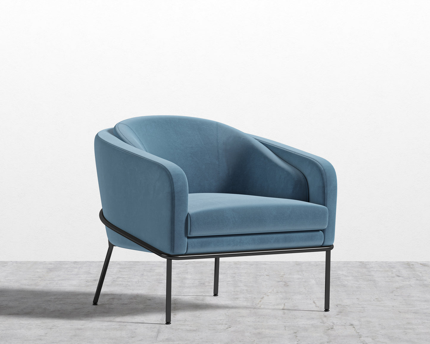 Angelo Lounge Chair - Plush Velvet - Solstice - Black Frame