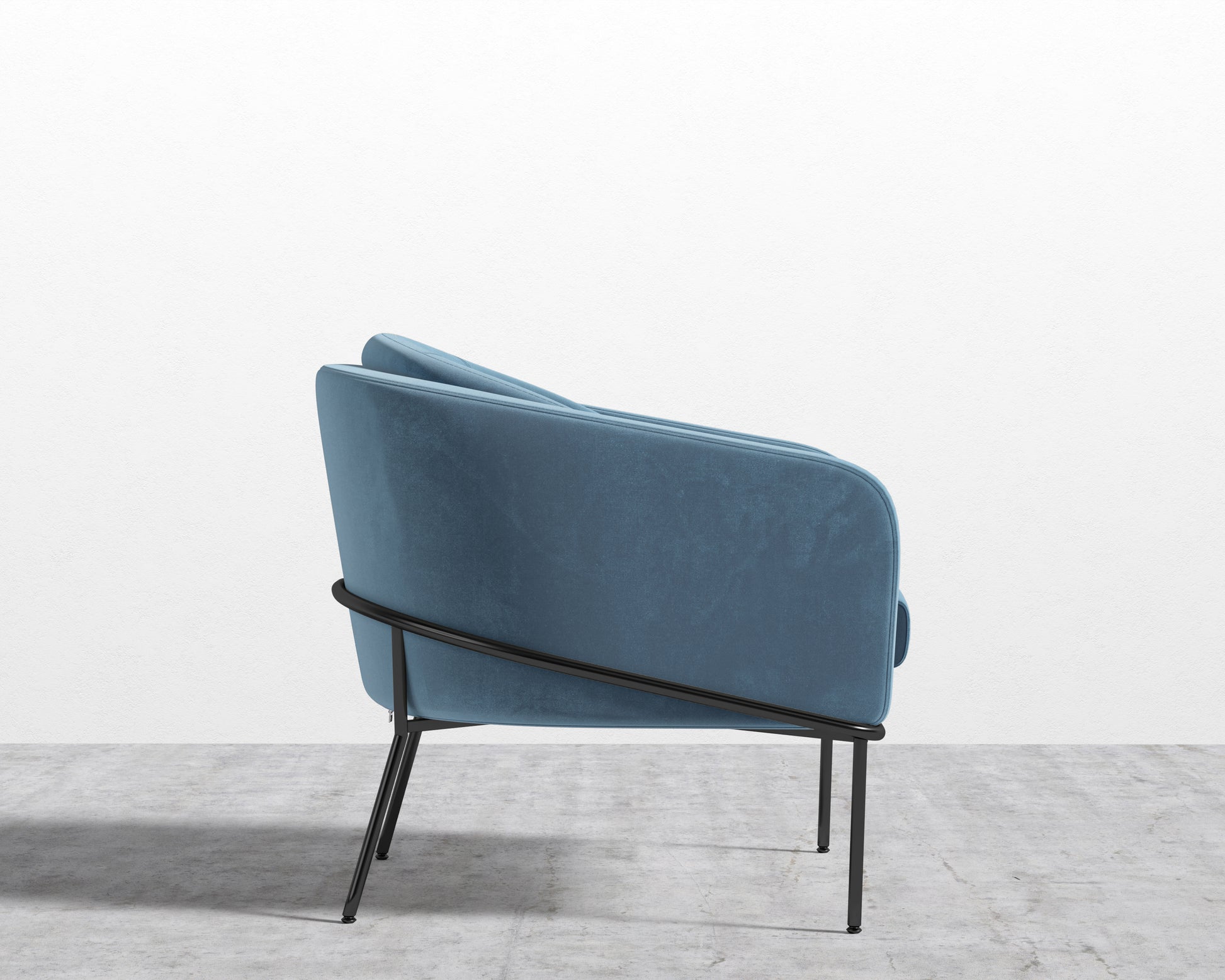 Angelo Lounge Chair - Plush Velvet - Solstice - Black Frame