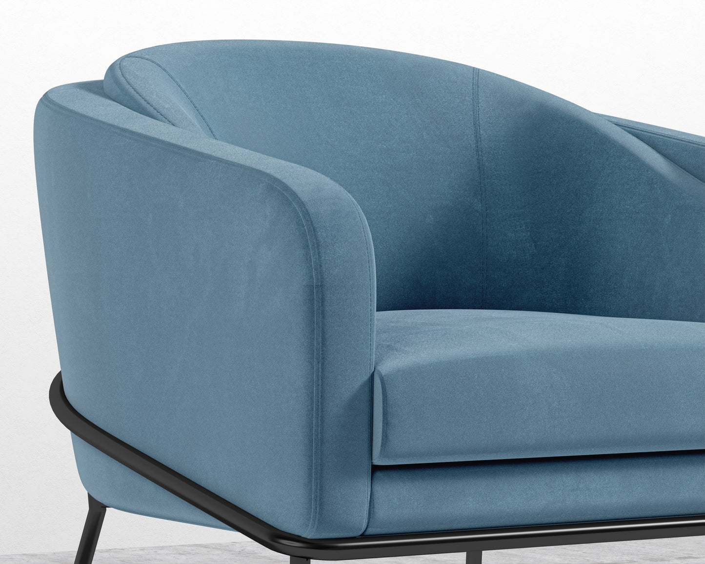 Angelo Lounge Chair - Plush Velvet - Solstice - Black Frame