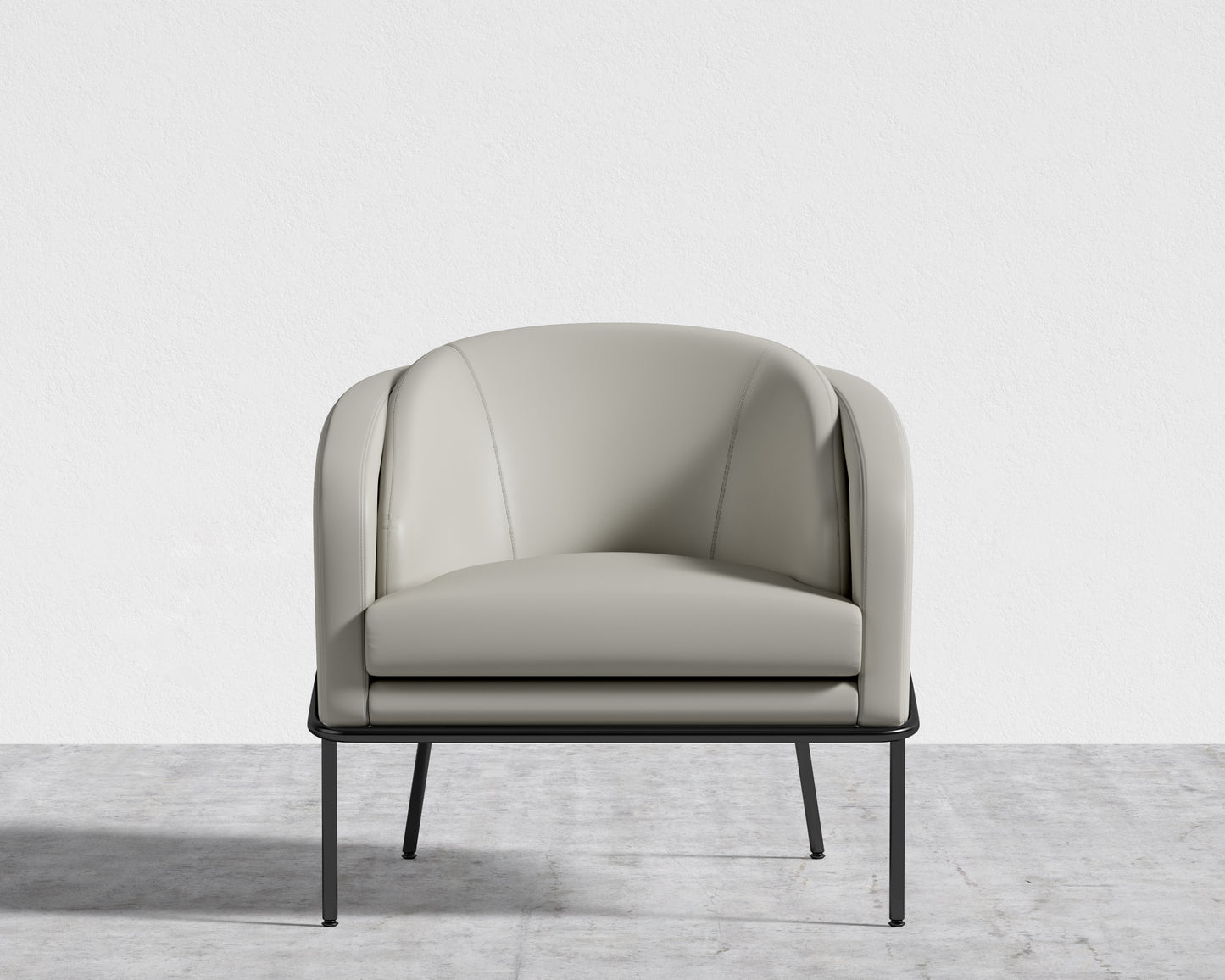 Angelo Lounge Chair - Microfiber Leather - Trento Taupe - Black Frame