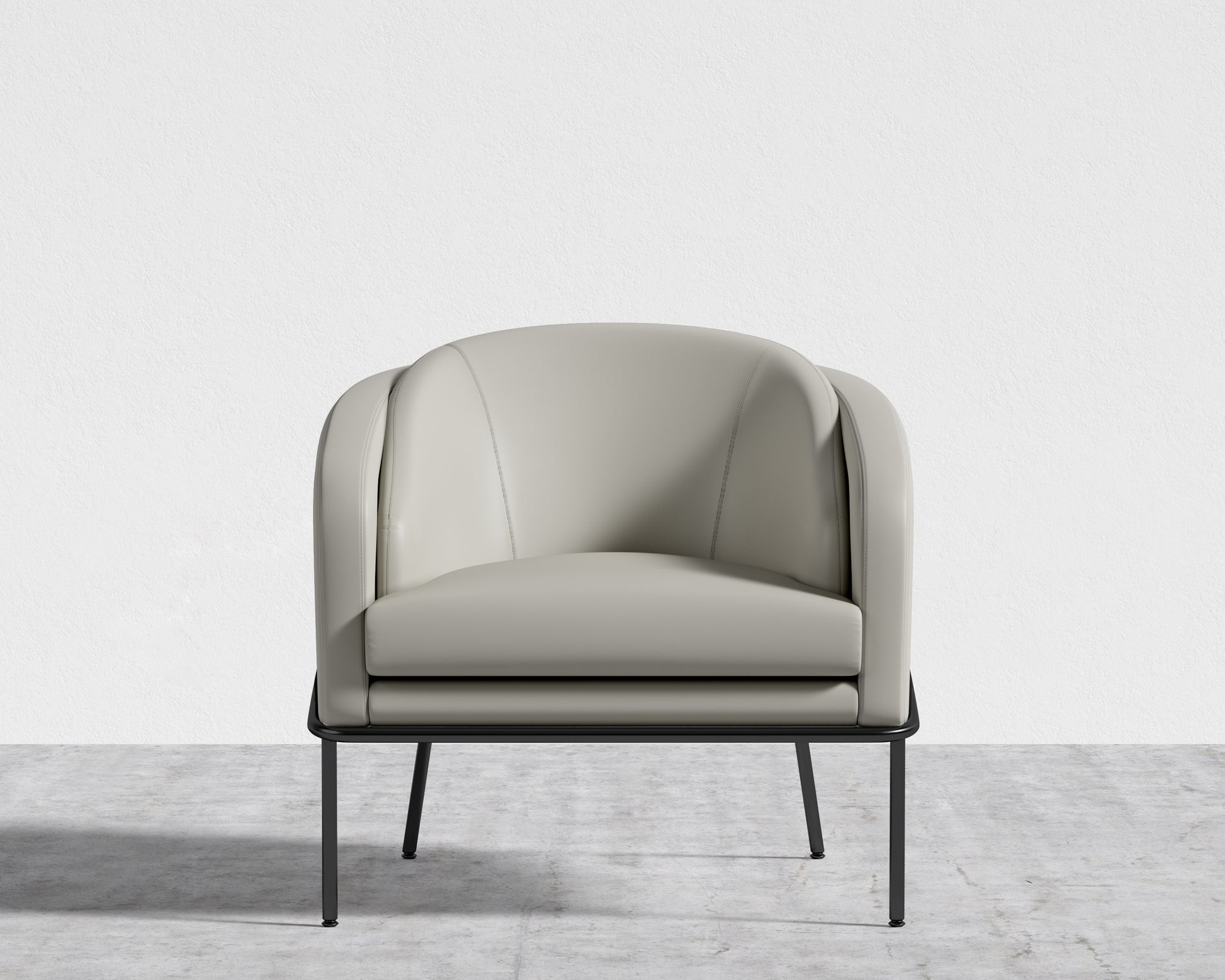 Angelo Lounge Chair - Microfiber Leather - Trento Taupe - Black Frame