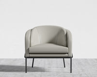 Angelo Lounge Chair - Microfiber Leather - Trento Taupe - Black Frame