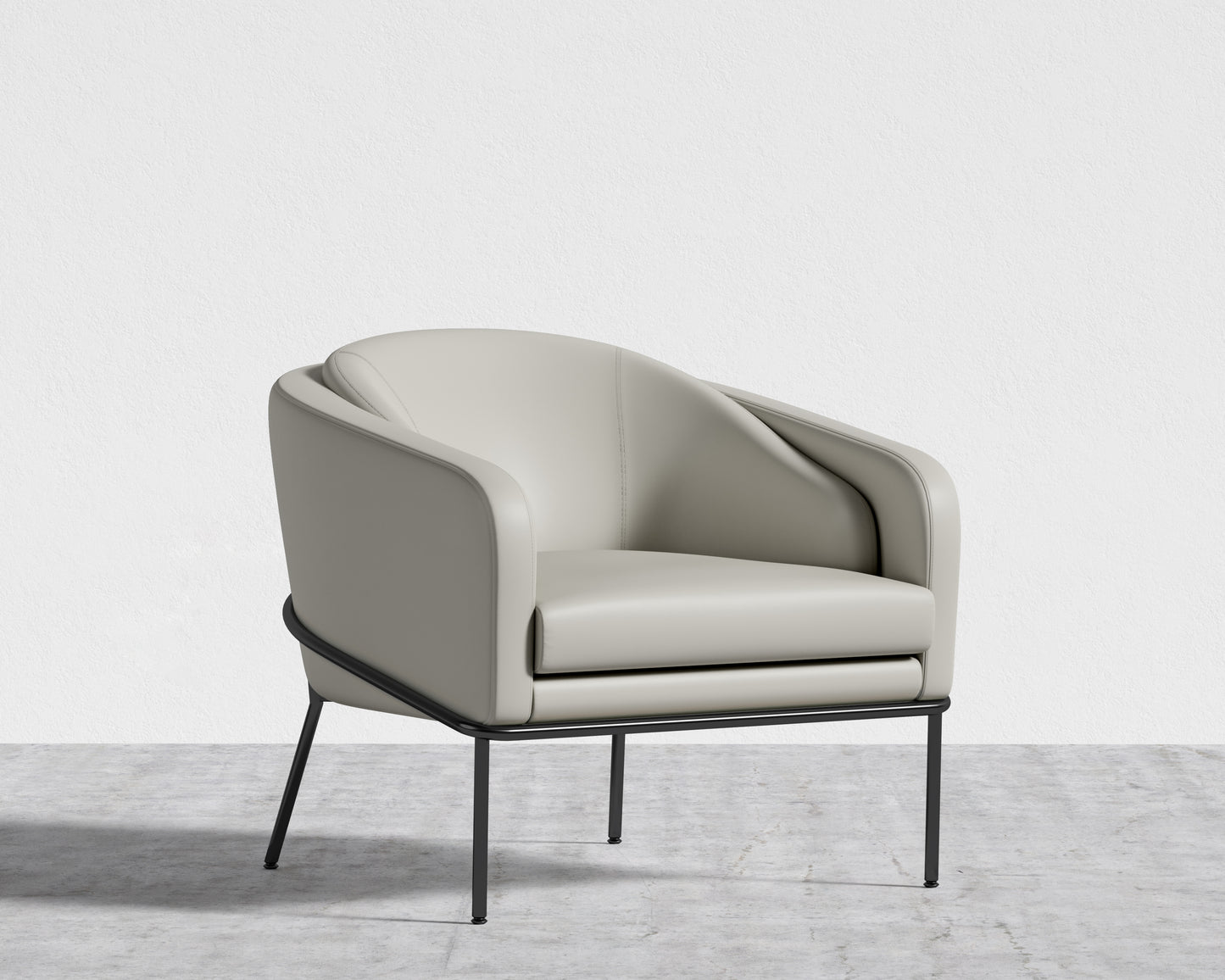 Angelo Lounge Chair - Microfiber Leather - Trento Taupe - Black Frame
