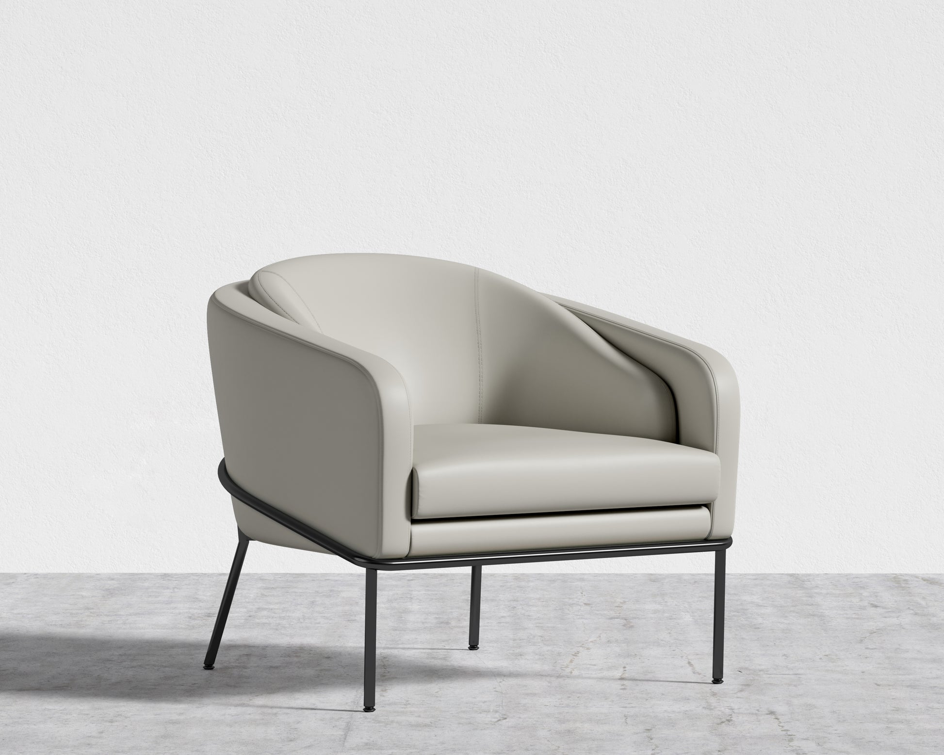 Angelo Lounge Chair - Microfiber Leather - Trento Taupe - Black Frame