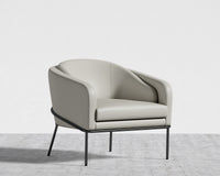Angelo Lounge Chair - Microfiber Leather - Trento Taupe - Black Frame