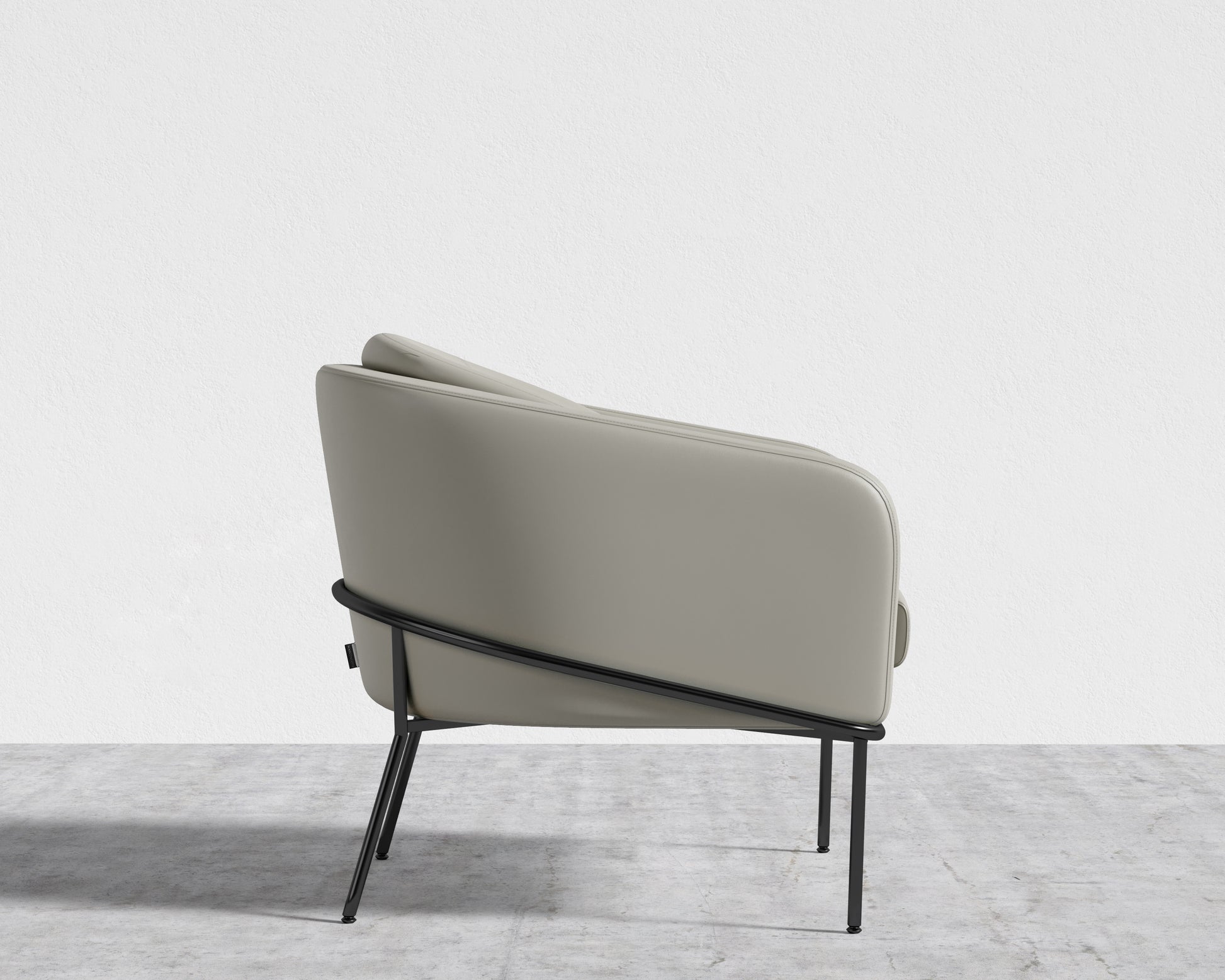 Angelo Lounge Chair - Microfiber Leather - Trento Taupe - Black Frame