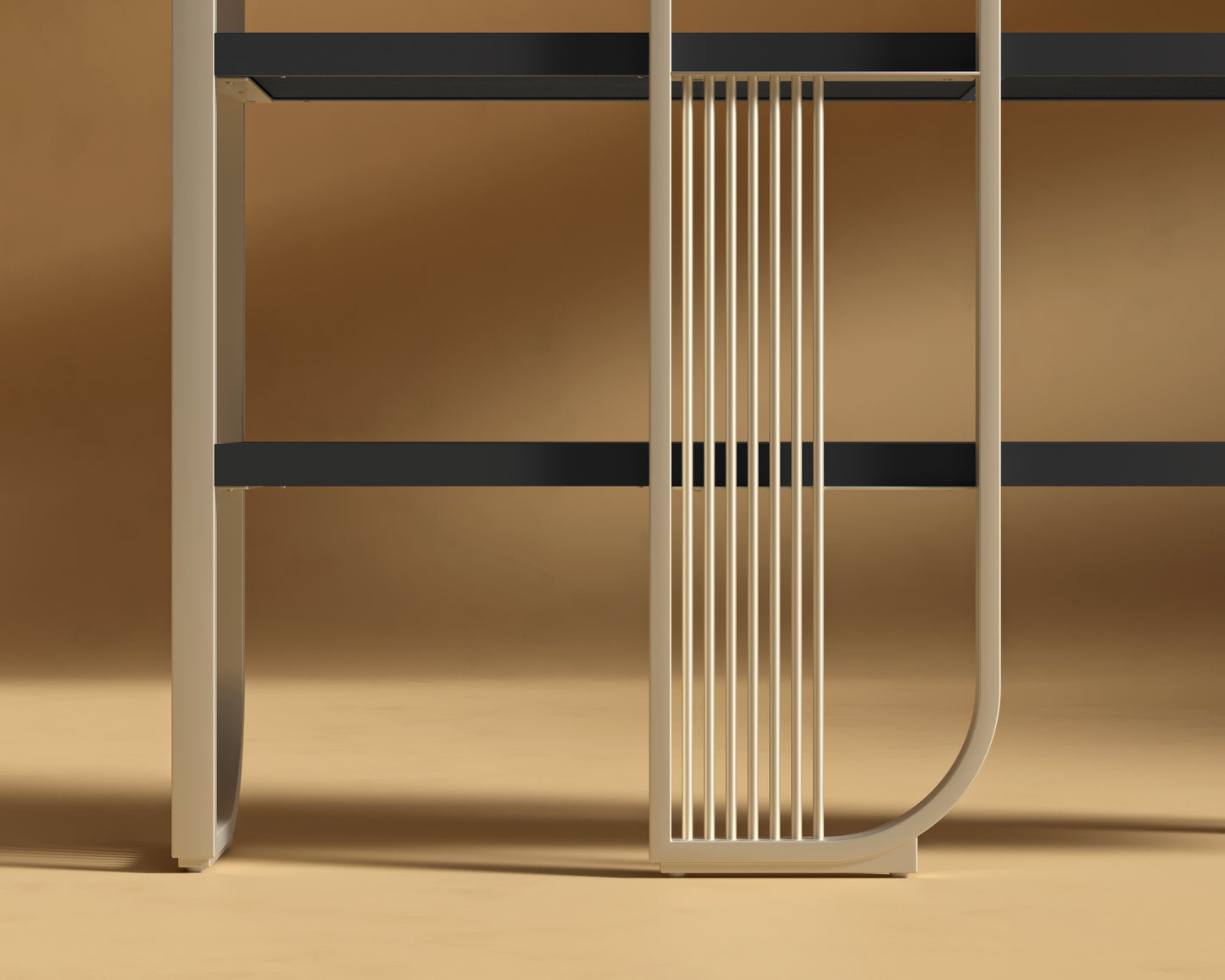 Apollo_Bookshelf_Champagne - Black Oak
