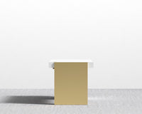Arlo Desk - Brushed Brass - White Lacquer