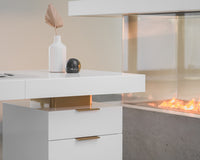 Arlo Desk Scene featuring Nova Lounge Chair