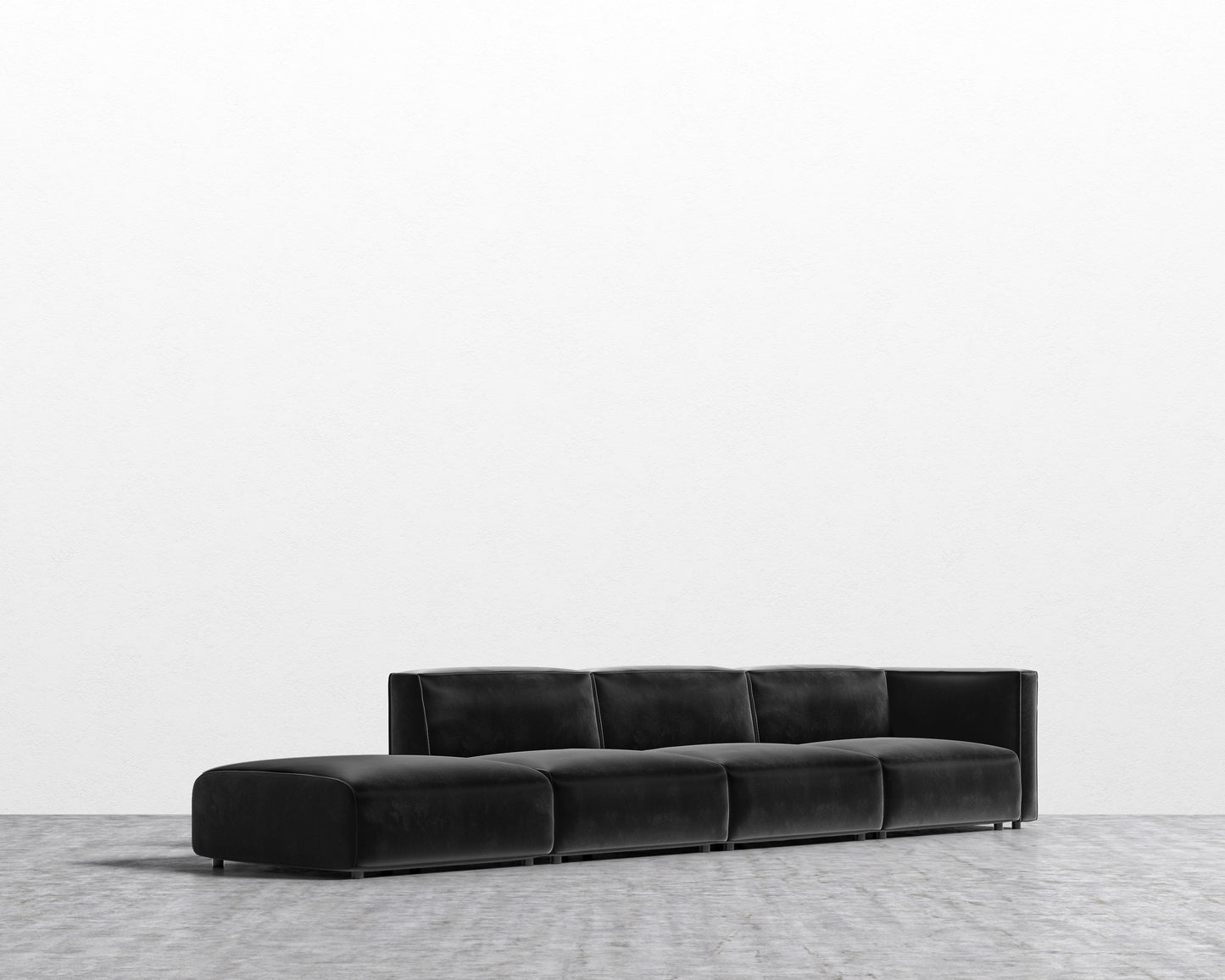Arya Modular Right Hand Facing - Plush Velvet - Black 2022