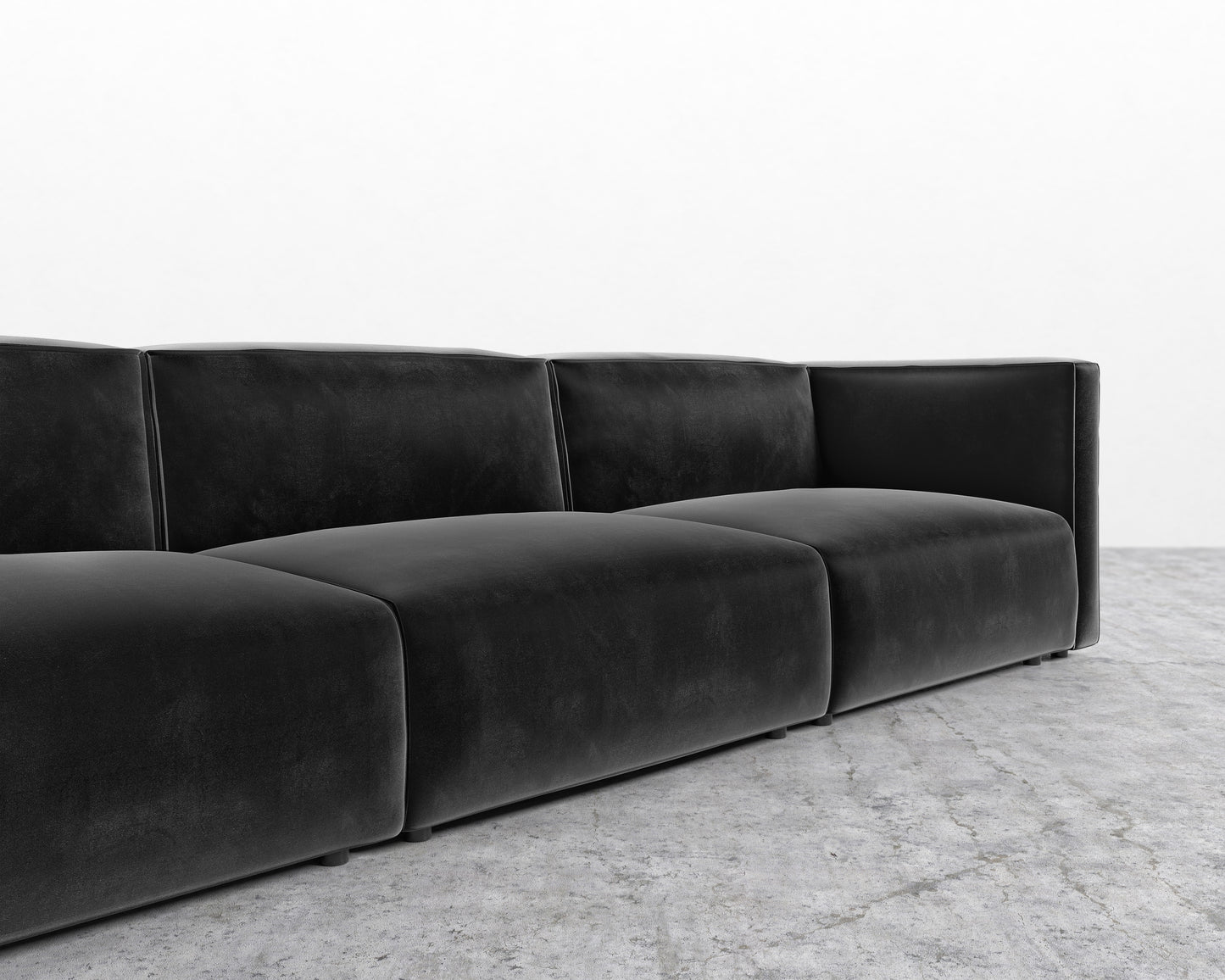 Arya Modular Right Hand Facing - Plush Velvet - Black 2022