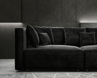 Arya Modular Sofa with Open End LHF - Vintage Velvet Black