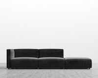 Arya Modular Sofa with Open End - Plush Velvet - Black