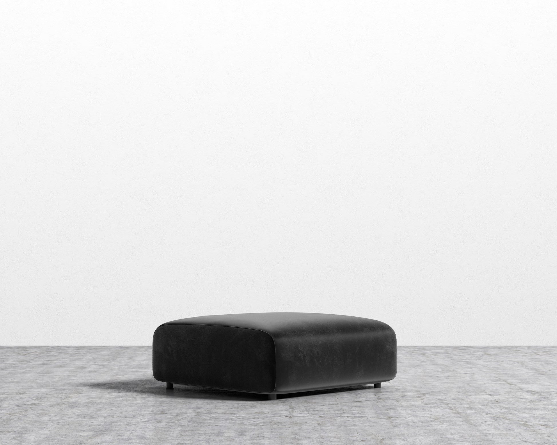 Arya Ottoman - Plush Velvet - Black 2022