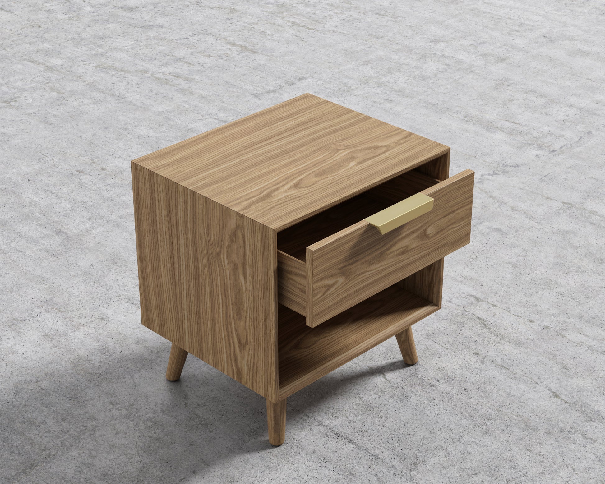 Asher Single Drawer NightStand-Ash