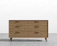 Asher Wide Dresser -  Brushed Brass Handle - Ash