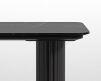 Athena Desk 63 - Black Oak - Black Marble
