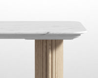 Athena Table - White Oak/White Marble - 63"