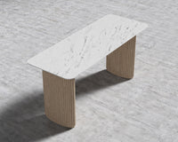 Athena Table - White Oak/White Marble - 63"