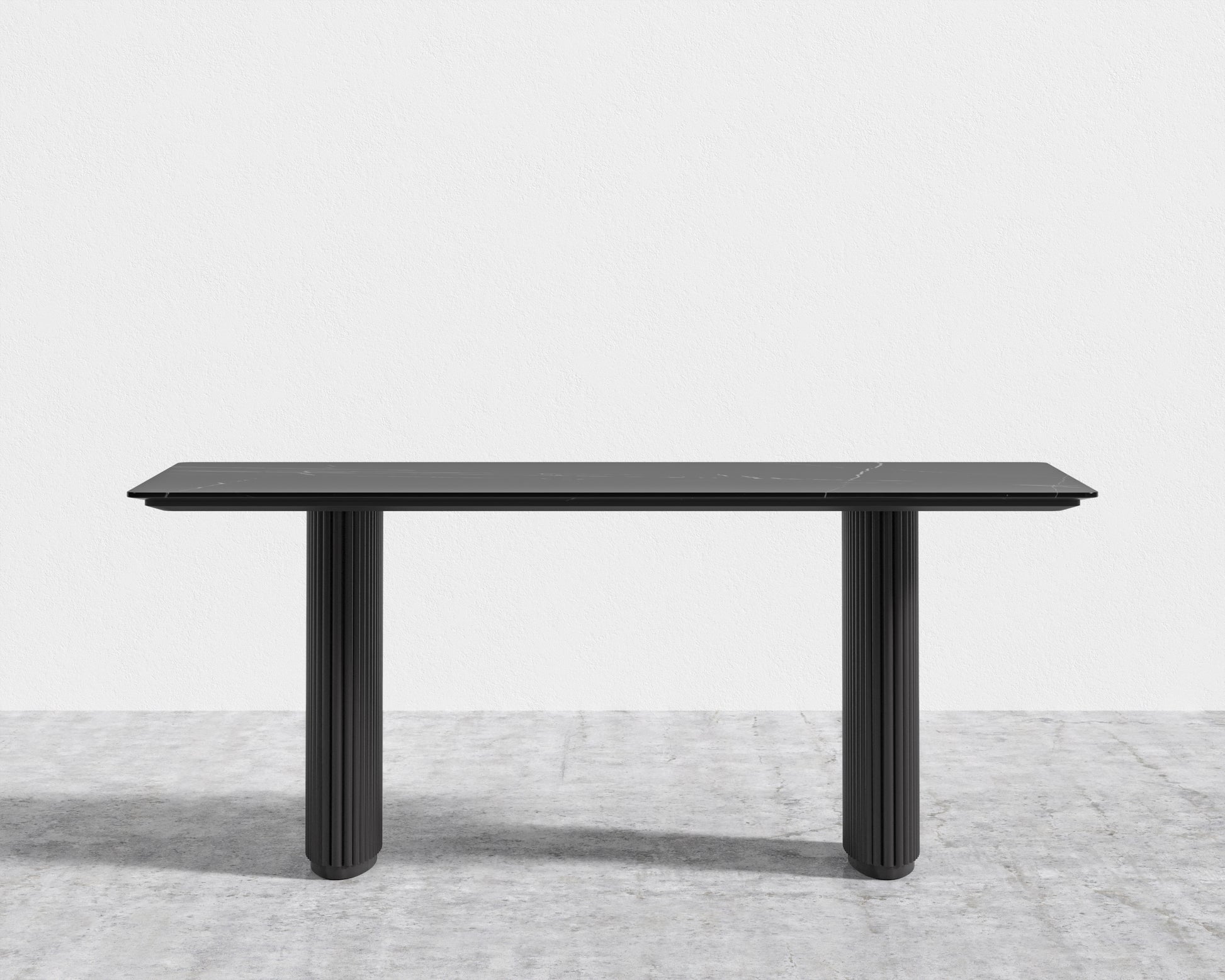Athena Dining Table - Black Marble - Ebony Base
