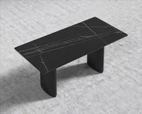 Athena Dining Table - Black Marble - Ebony Base