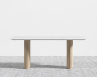 Athena Dining Table - White Carrara Marble - White Ash Base